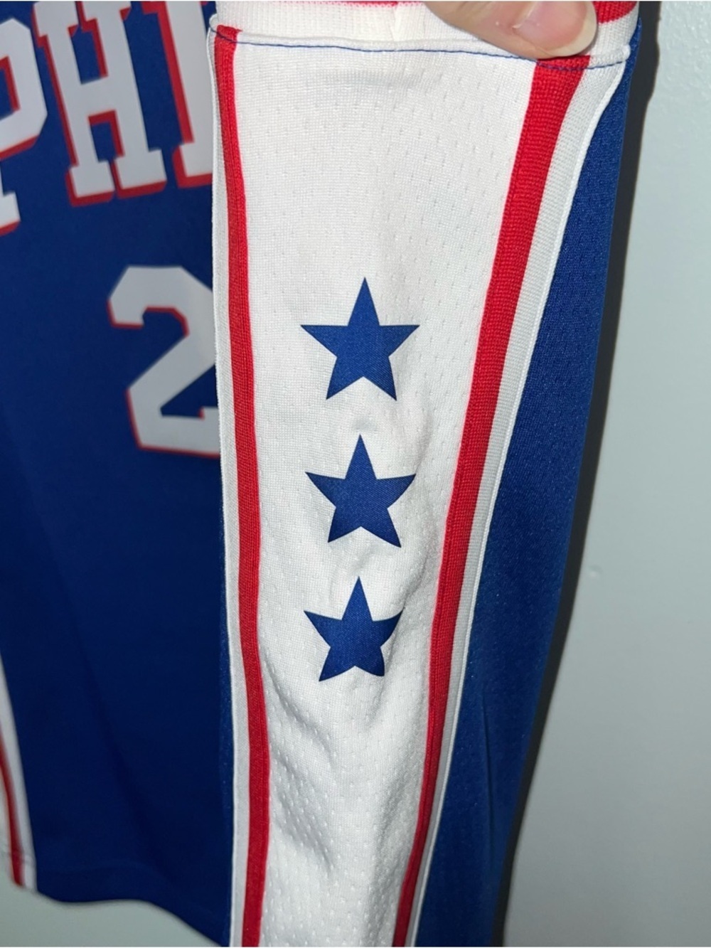 Nike Philadelphia 76ers #25 Basketball Jersey Blue with Red & White Trim Medium - Picture 5 of 14